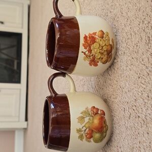 Vintage McCoy Harvest Fruit Berry Mugs.  Set of 2